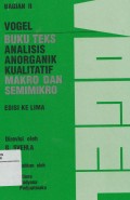 Buku Teks Analisis Analisis Anorganik Kualitatif Makro dan Semimikro