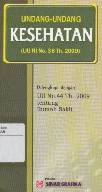 Image of Undang-undang kesehatan ( UU RI NO.36 Th.2009)